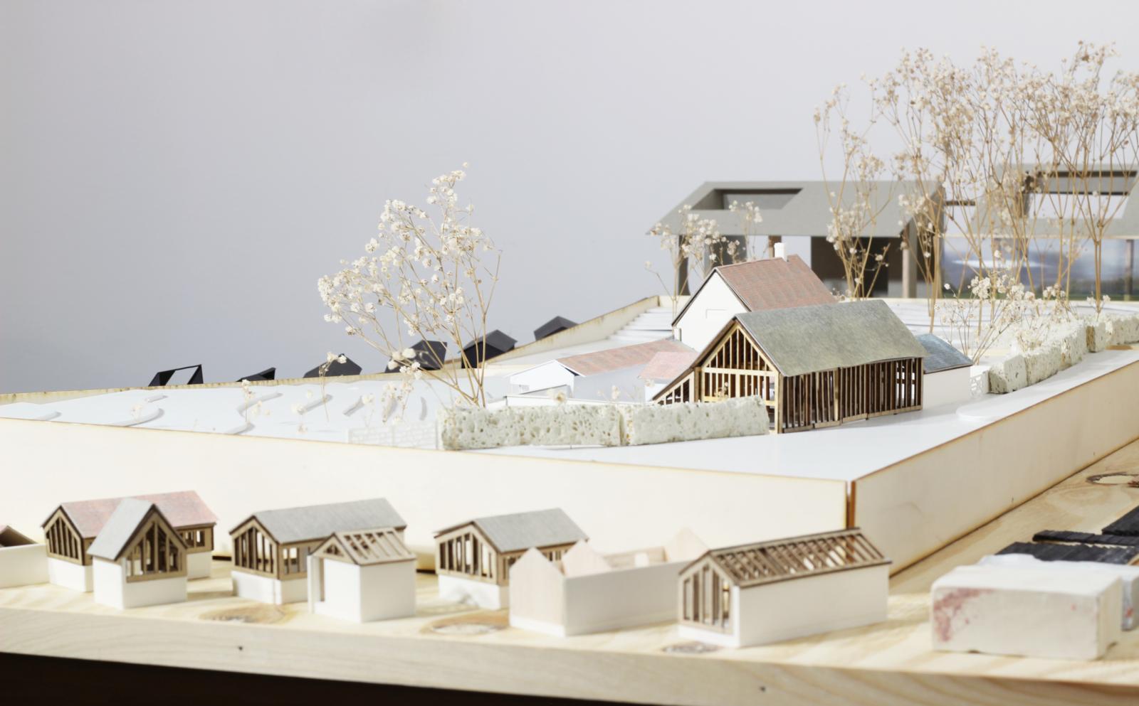 1:100 Site model with massing studies